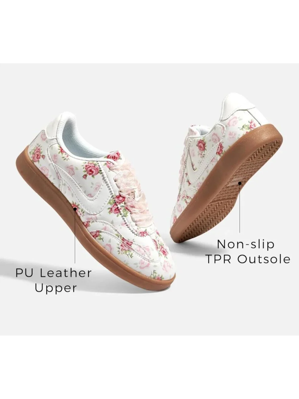 Women's Pink Classic Fashion Casual Skate No Slip Lace Up Walking Sneaker Shoes